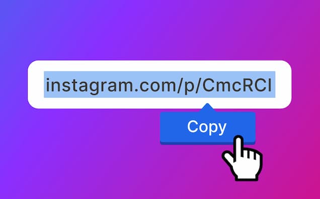 Copier l'URL d'Instagram